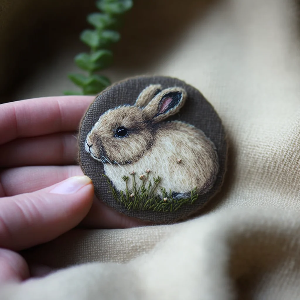 Kitschy Camper Van Bunny Patches Hare Figure Driving Retro Trailer Applique with Carrot Bumper