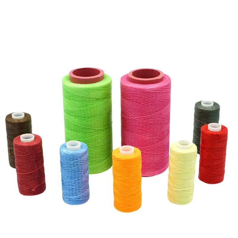 0.6mm 260M Braid Waxed Polyester Thread Shoe Threads Waxed  Leather Sewing Threads
