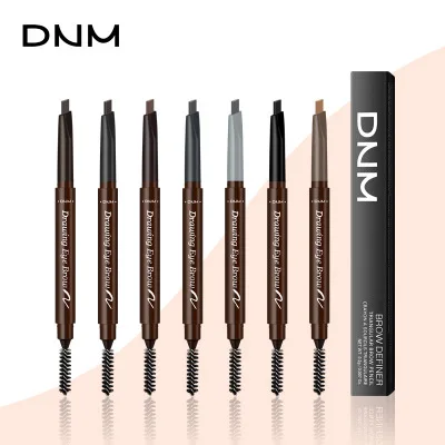 DNM 7-colors dual-head dual-use eyebrow pencil automatic rotation beginner refill waterproof and sweat-proof eyebrow