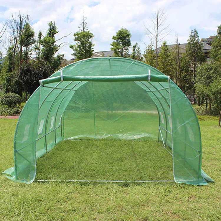 TSLP108 indoor type solar polytunnel greenhouse-12m2 Green PE mesh fabric 140g/m2 UV protected greenhouse