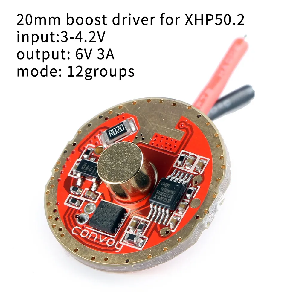 Драйвер для светодиодов xhp50.2 вход 3-4 2 в выход 3 А диаметр 20 мм без pwm контроль температуры 12 групп