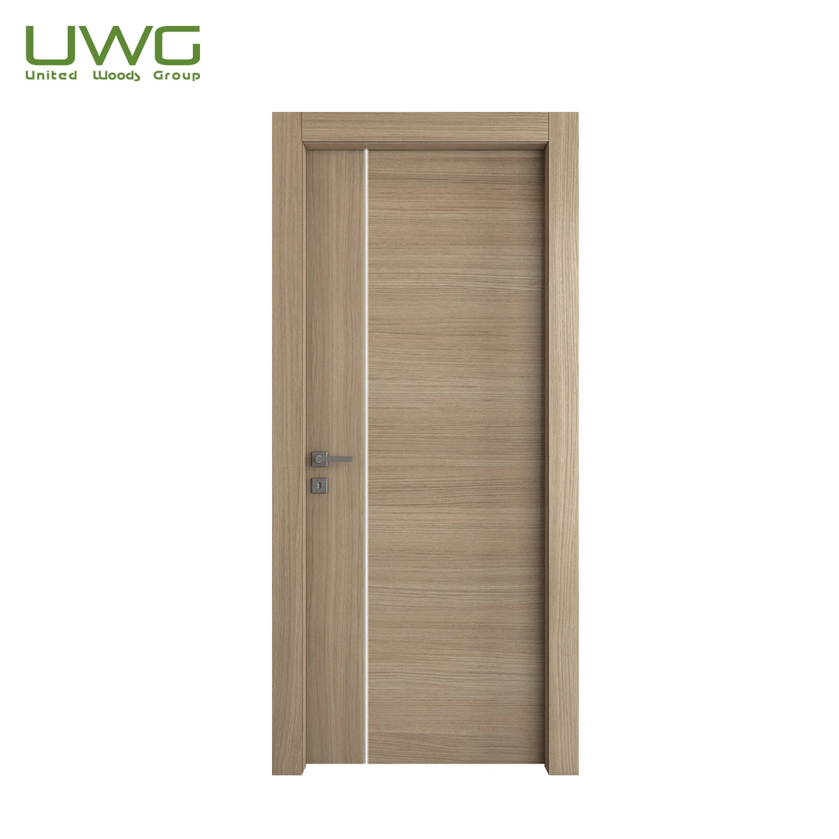 Modern Interior Melamine Door Natural Wood Veneer Faced Door Waterproof Faced MDF PVC Door