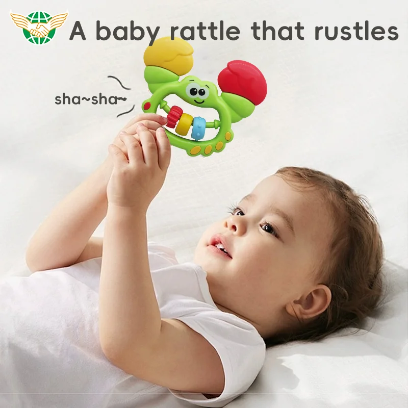 Infant Crab Shape Plastic Rattles Animals Rattle Soft Toy Baby Teething Toys for Babies