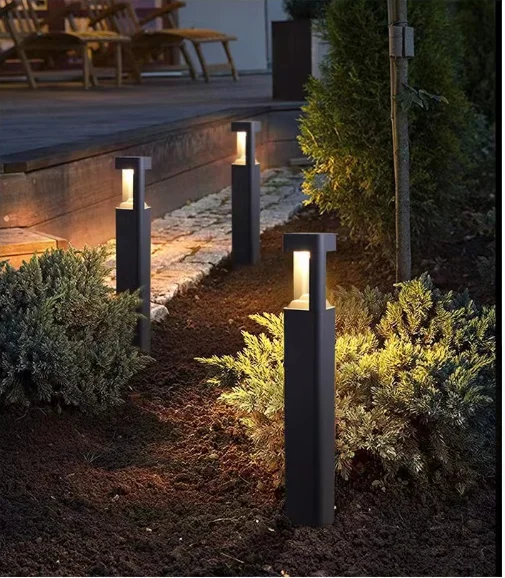 110V 220V Modern IP65 Waterproof Pillar Bollard Lights Outdoor Garden LED Lawn Light For Landscape Pathway