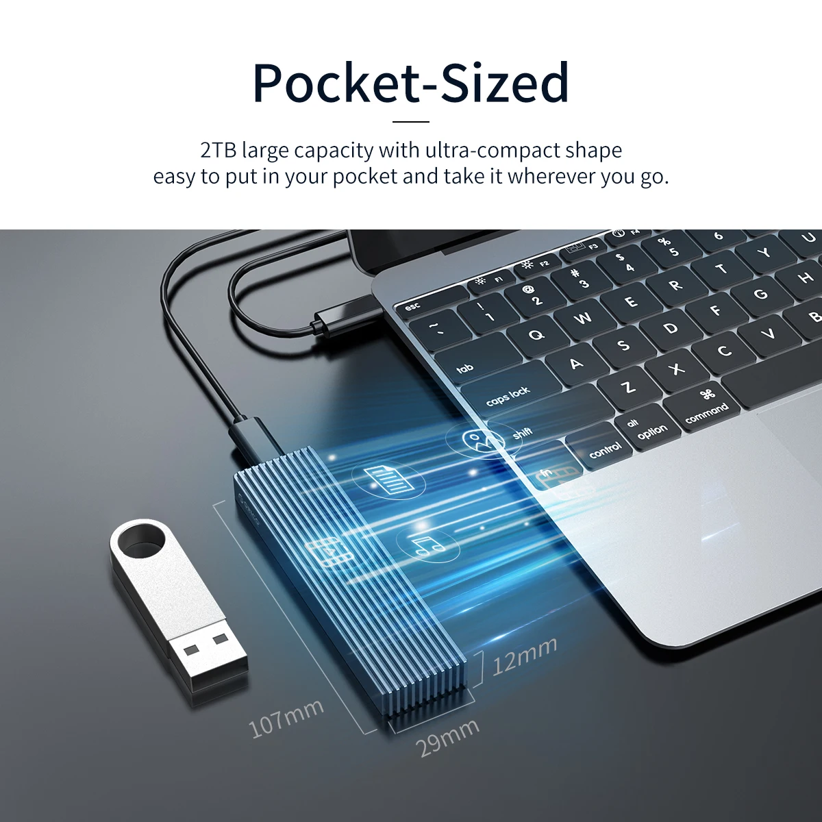 Portable M.2 SSD Enclosure NVME USB3.1 M.2 SSD External CASE M.2 HARD CASE