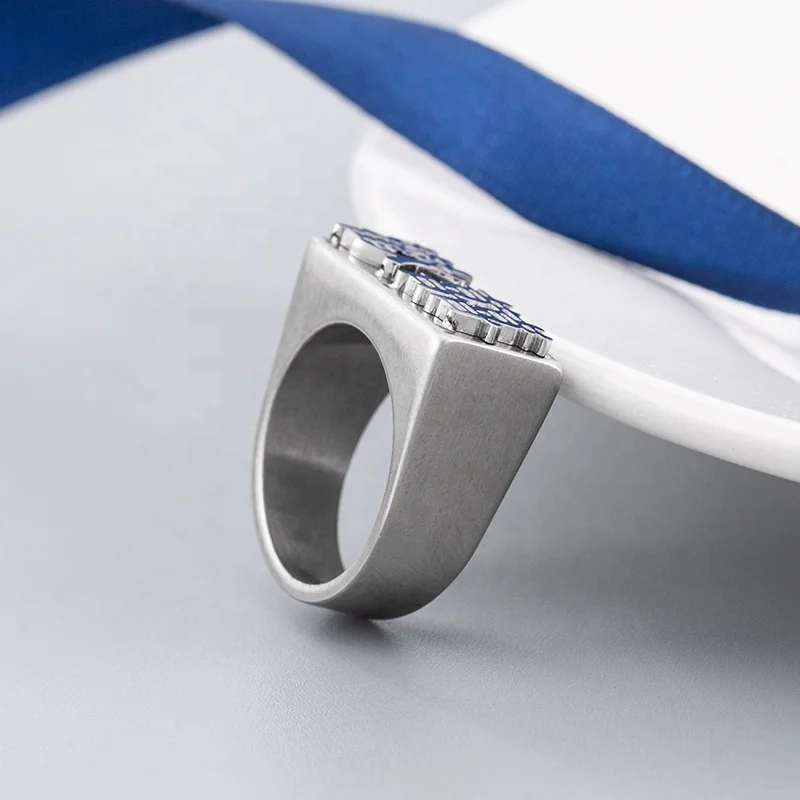 High Quality Creative Trend Stainless Steel Glossing Chinese Character Rings For Sensitive Skin