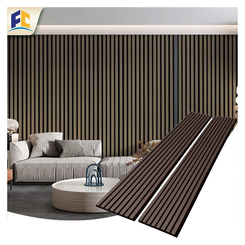 Wholesale custom environmental protection natural wood strip for wall decoration Home theater acoustic panels Eco-friendly