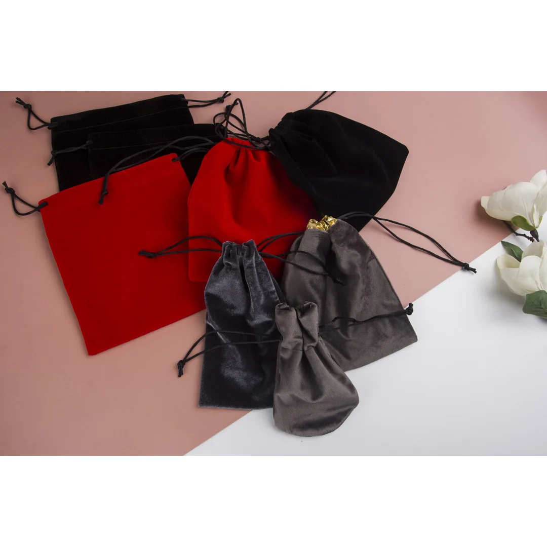 Drawstring Satin Silk Custom Logo Printed Velvet Jewelry Pouch Customized Drawstring Bag