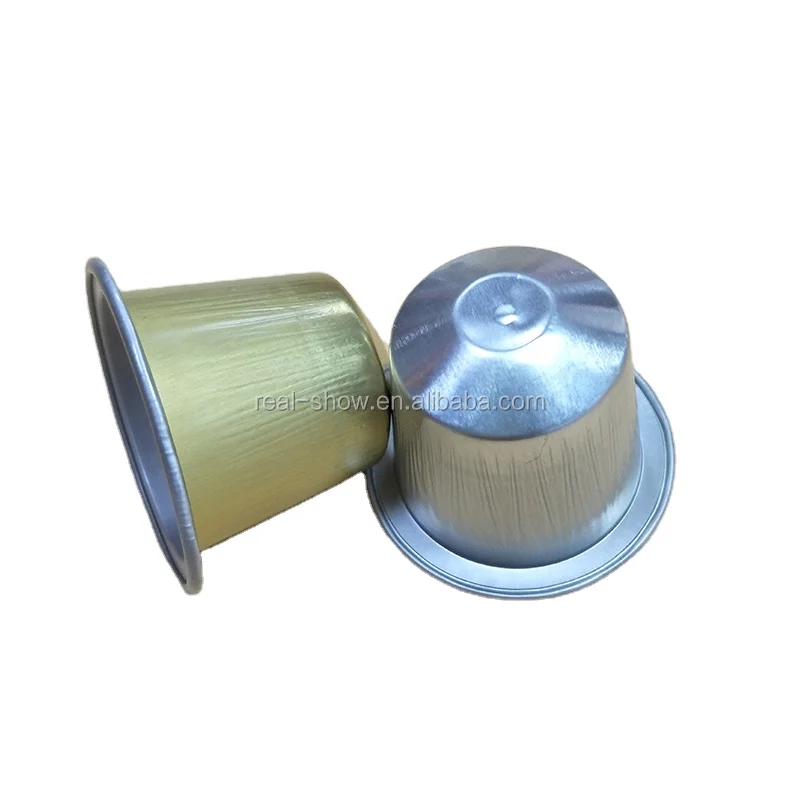Empty pure Aluminum coffee capsule nesspresso with lid