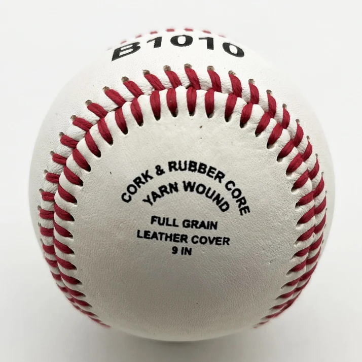 official size cowhide full grain leather baseball with 15% wool winding double cushioned cork core little league baseball  ball