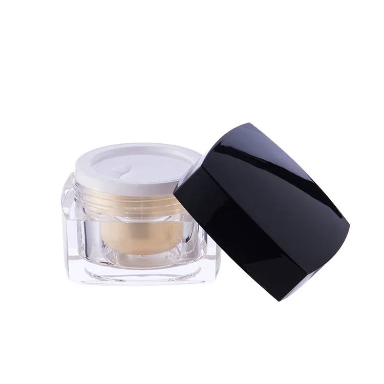 China supplier luxury acrylic cosmetic packaging 50g30g15g wholesale square cream jar