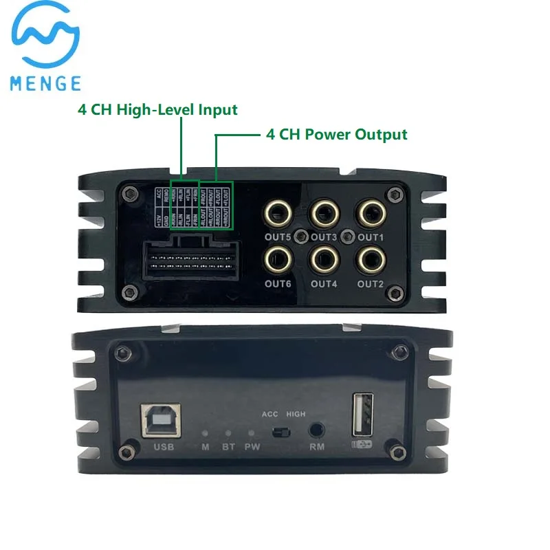 Car Audio DSP Amplifier Processor 31-Band EQ with 4CH High Input 6CH RCA Output 12V Voltage 6CH DSP SOFTWARE