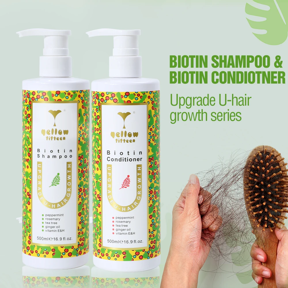 Collagen Stronger Hair Biotin Shampoo And Conditioner Set Professional Salon Organic Natural Shampoo And Conditioner