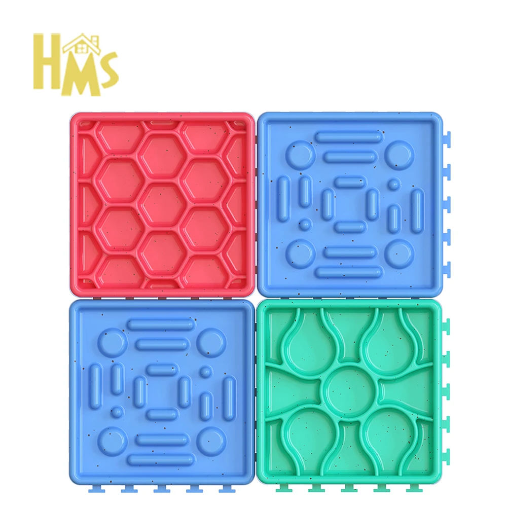Slow Feeder Non-Slip Design Pet Calming Treat Mat Anxiety Relief Slow Food Choke Prevention Portable Folding Bowl Set