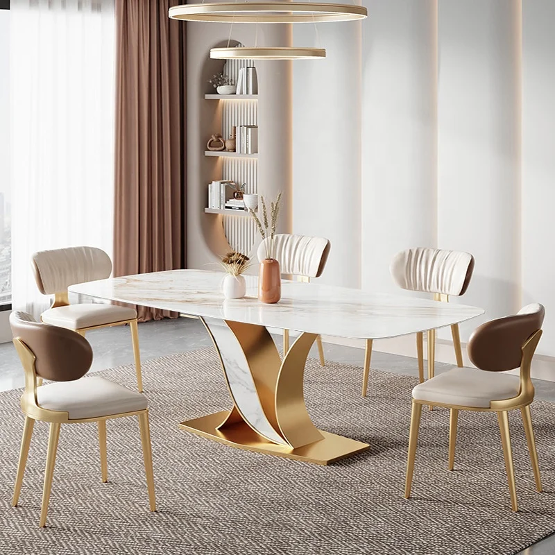 2023 Luxury Dining Chair modern Golden Stylish Leather Upholstered Dining Chairs For Hotel Restaurant dining room furniture