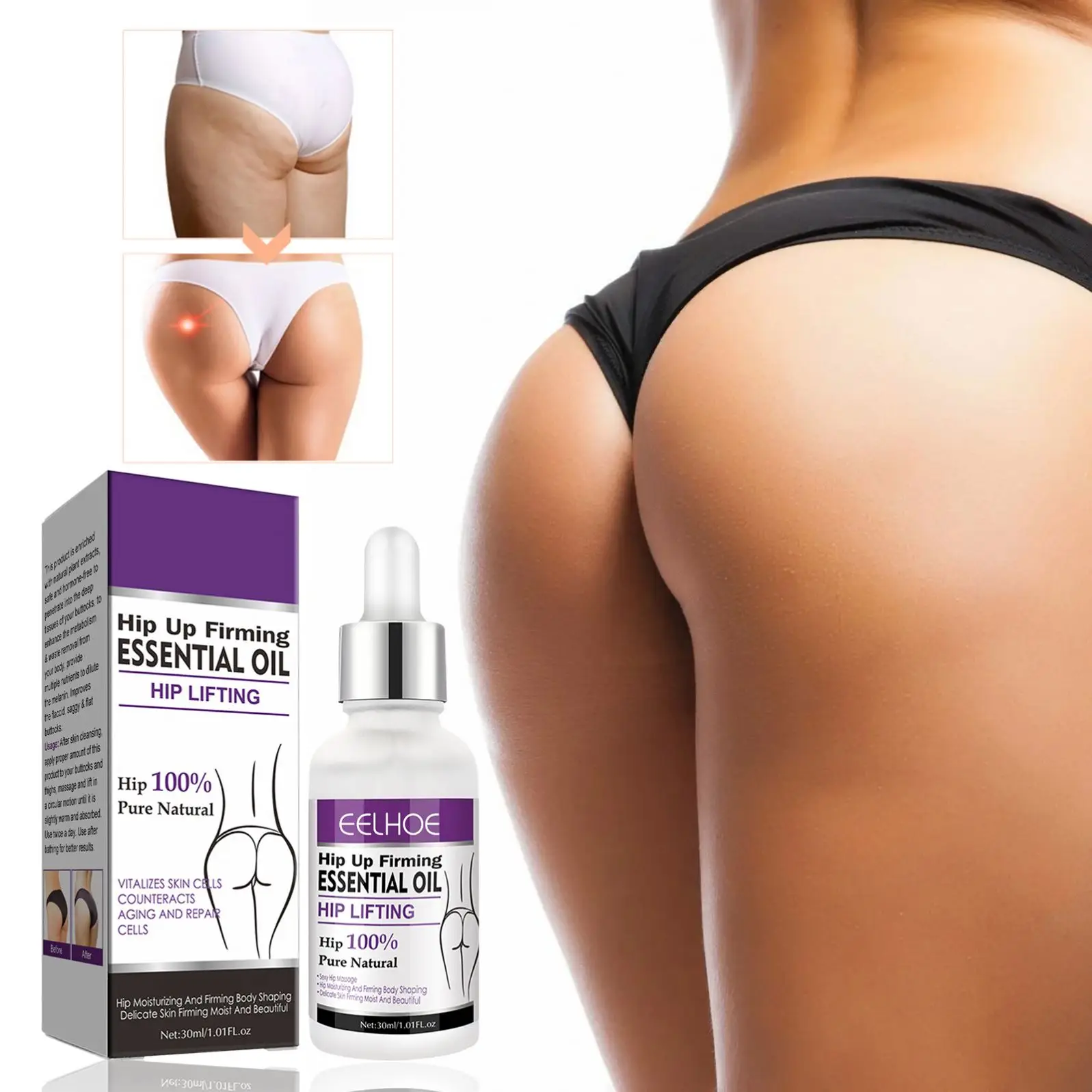 EELHOE NEW 30ml Ladies Butt Lifting Massage Oil Buttocks Plump Lifting Moisturizing Oil