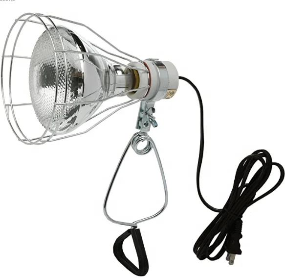 Brooder lamp and 200-Watt Heat Lamp with Wire Grill and Clamp for Reptile/Pets/Poultry