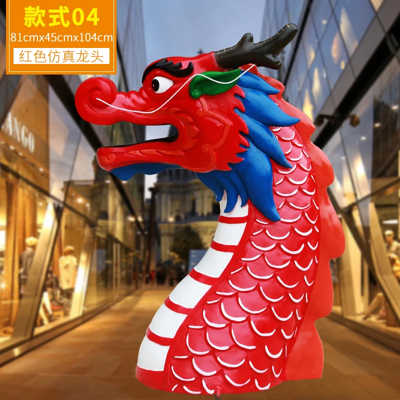 Chinese traditional dragon boat festival decorations resin animal statues fiberglass dragon sculptures for sale