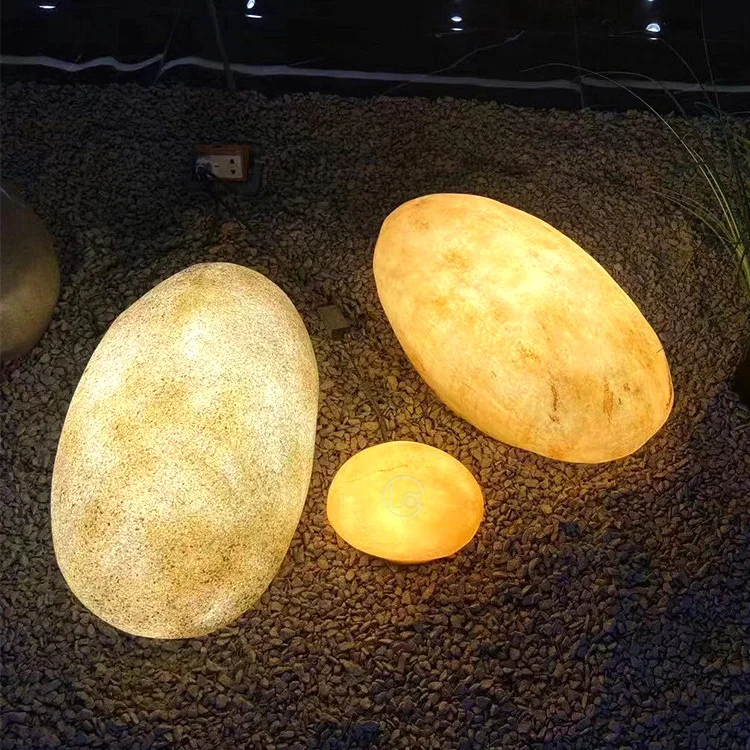 Factory direct supply led outdoor simulation luminous stone park villa scenic garden art sketch landscape light