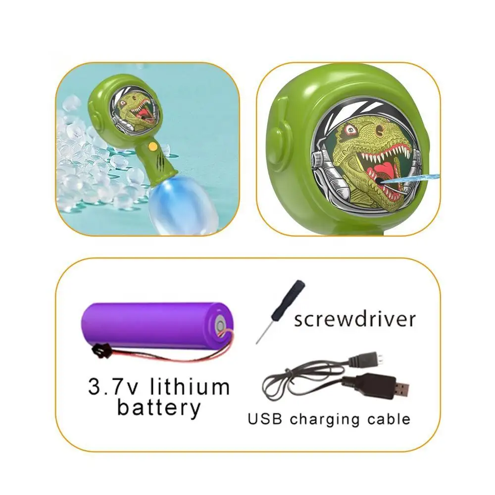 Summer outdoor shooting 450ml kids electric automatic watergun toy animal shape gun toys hand hammer water gun with blue light