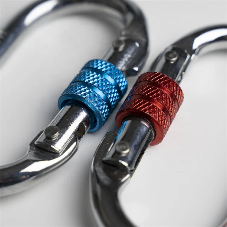 U-shaped oval hook custom Logo safety belt fittings rotary mountaineering buckle  25KN O Type Yoga Accessories for Aerial Dance