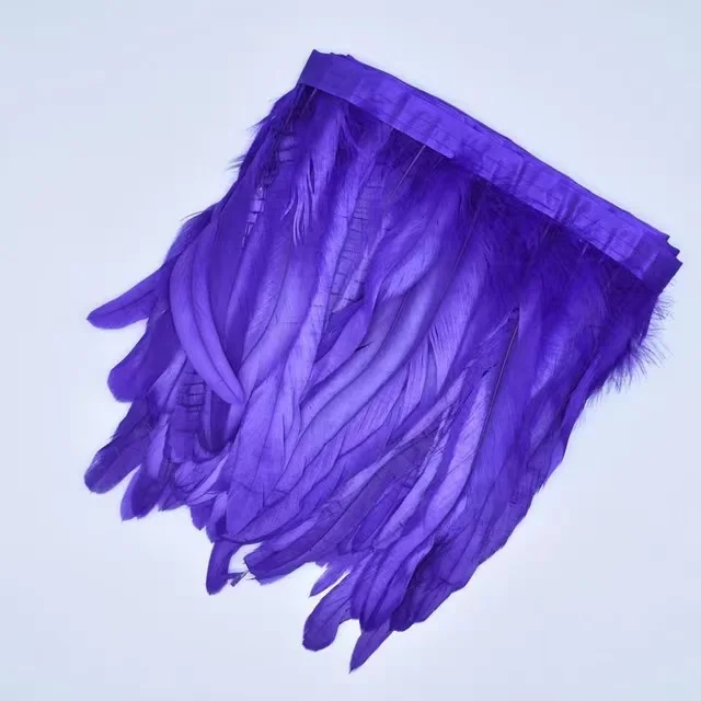 8-10inch (20-25cm) Decor Half Bronze Coque Rooster Feathers Fringe Ribbon Trim Carnival Festival Cock Tail Feather Trimming