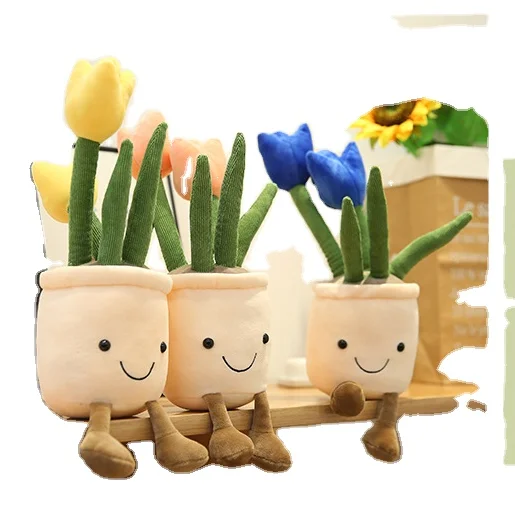 Flower Pot Wholesale Custom Super Soft Kids Lovely Plush Toys Souvenir Festivals Promotion Toy Stuffed Gift Designed Plush Toy