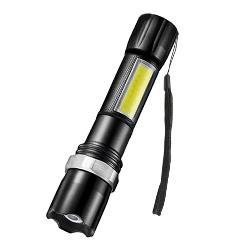 Cob Work Light Aluminum Alloy 18650 Battery Torch Flash Light Zoomable Tactical Flashlight Usb Rechargeable Flashlight