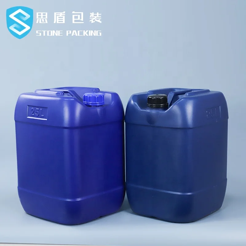 25kg Plastic Barrel Food Grade Square Jerrycan Hdpe 25 Litre Chemical Drum Blue 25 Kg Bucket Container In Stock