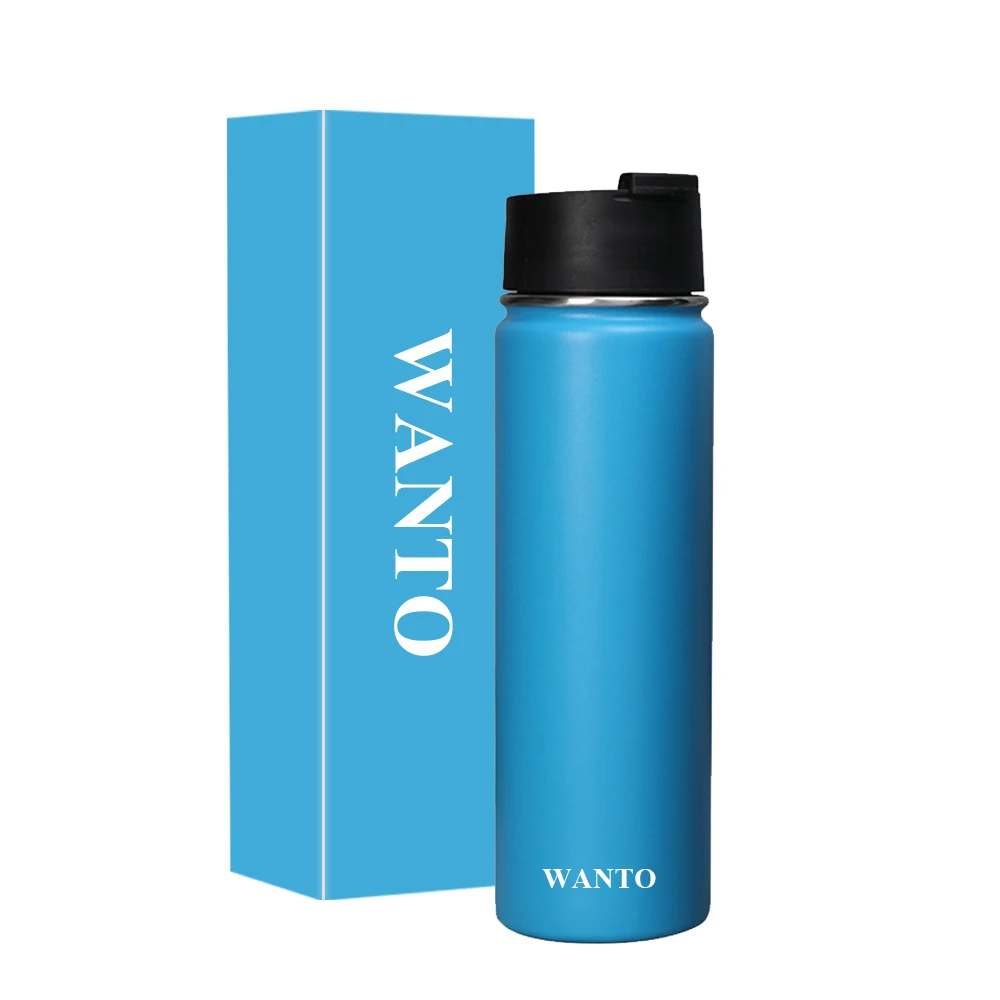 Wanto Office Stainless Steel Metal Customized Vacuum Insulated Water Bottle Thermos Manufacturing