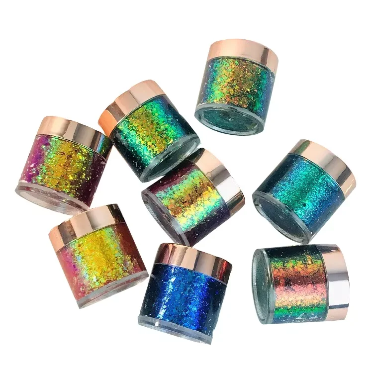 Wholesale custom makeup glitter high pigment eye shadow cream private label single liquid glitter chameleon eyeshadow