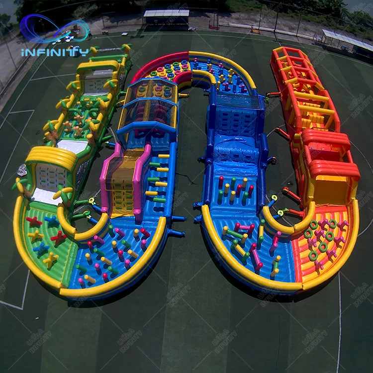 Inflatable combo factory cheap giant inflatable obstacle courses outdoor sport games inflatable 5k game for kid adults