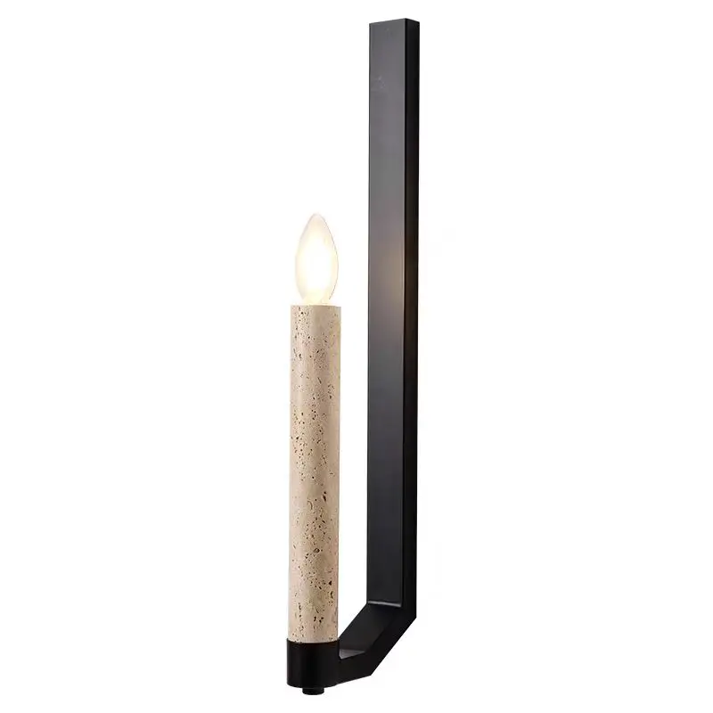 New led modern design flame candle black cave stone candle living room bedroom dining room decorative wall lamp