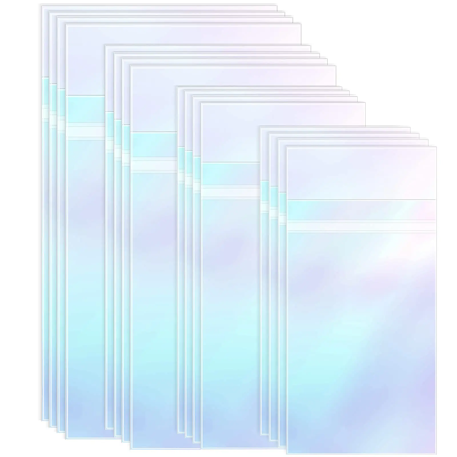 Одноразовый самозапечатывающийся надежный переливающийся голографический целлофановый пакет для конфет, упаковка из алюминиевой фольги, 4 размера