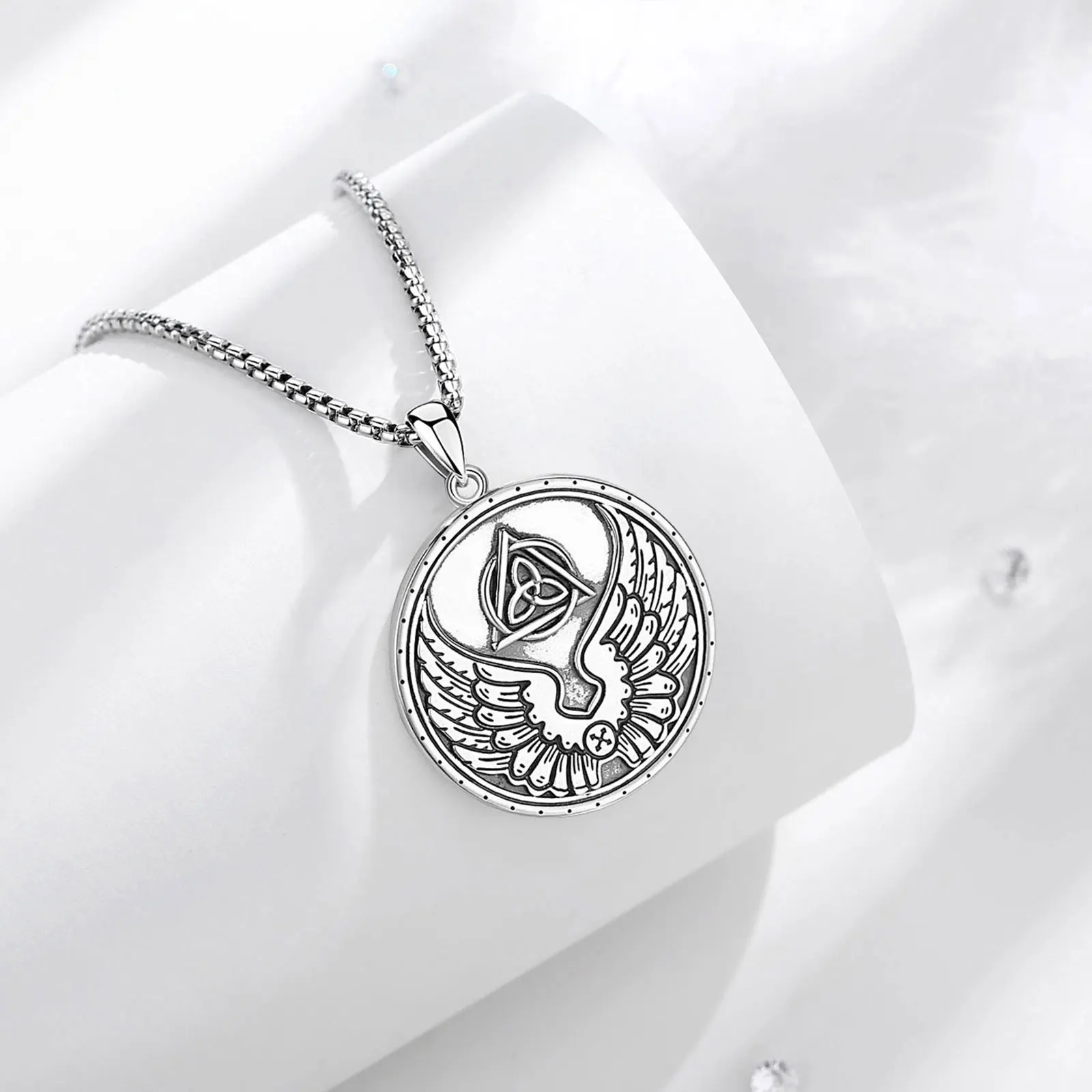 925 Sterling Silver Seal Talisman Protection Amulet Medal Jewelry  Medallion Geometry Seals of Archangel Angel Necklaces