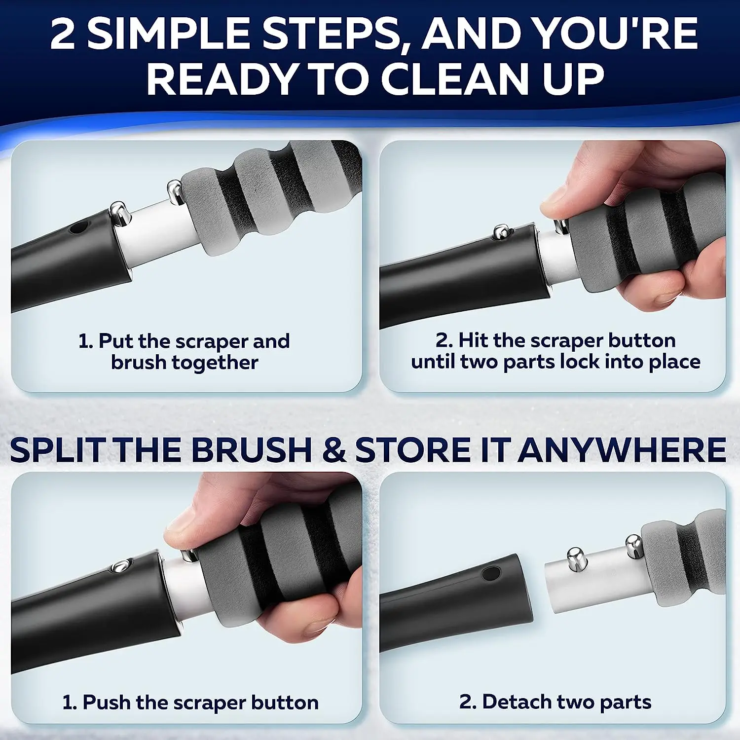 Portable Multifunction Auto Winter Cleaning Ice Scraper Snow Sweeper Remover Shovel Brush