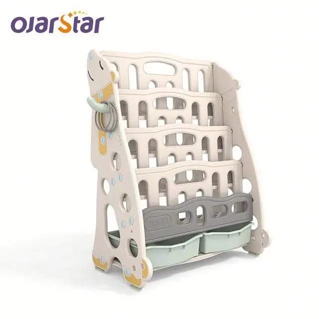 
Портативная цветная детская полка для хранения, экологически чистая пластиковая детская книжная полка из полиэтилена 