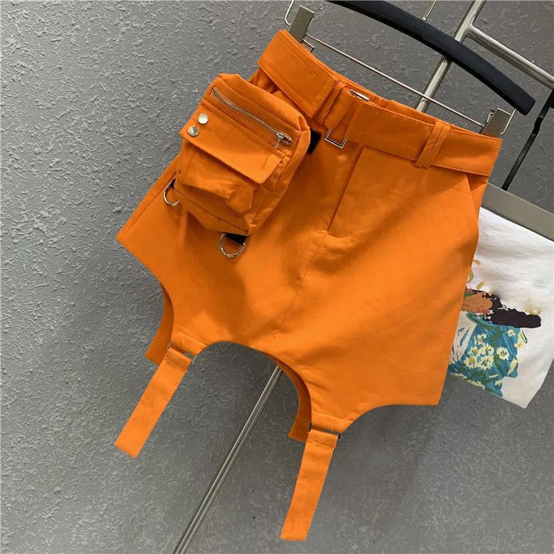 Wholesale 2024 solid big girls orange mini skirt for children