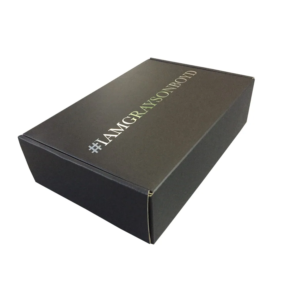Cheap printing empty cosmetic skincare cream black mailer box makeup sets shipping box with logo silver