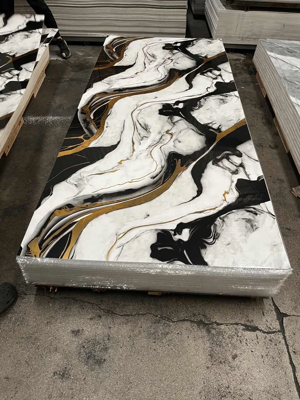 New Design High Glossy Flexible 3mm PVC Marble Sheet Alternative