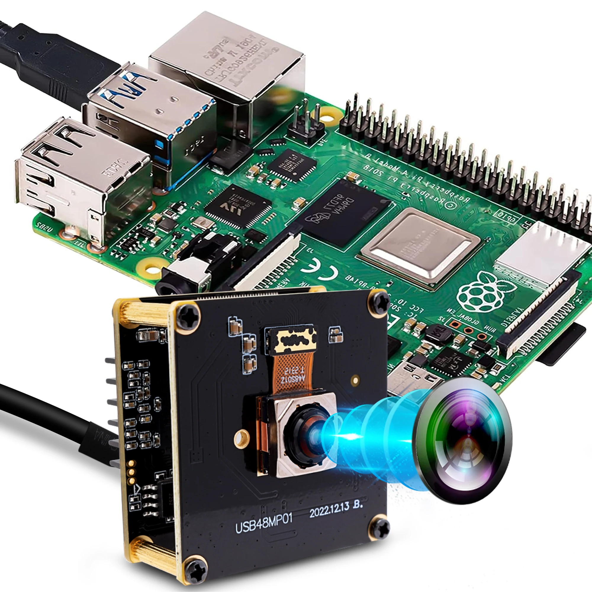 ELP AF USB Camera Module 48MP Ultra HD Autofocus 70 Degree Webcam Module Fast Focus Video Camera for PC Raspberry Pi Jetson Nano