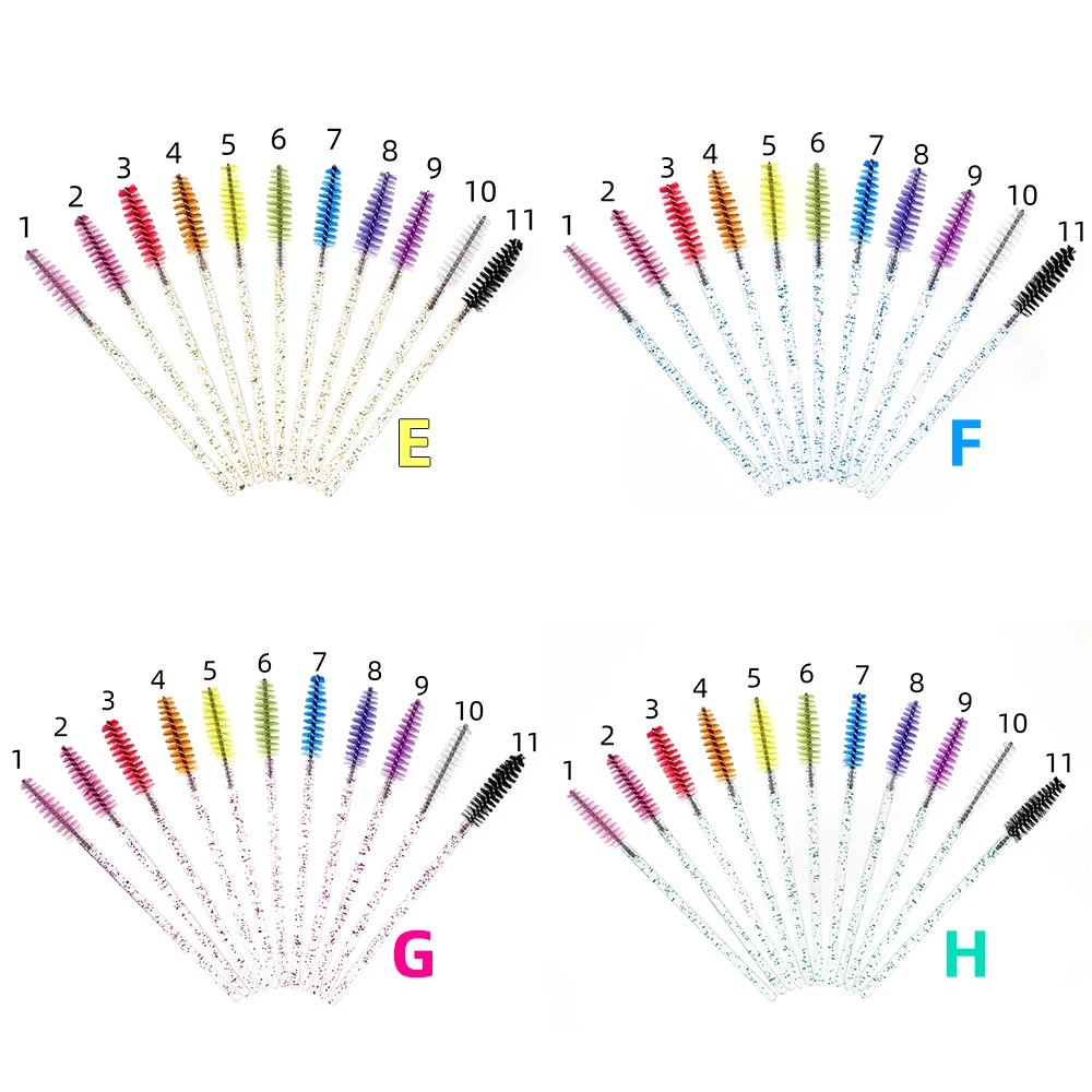 50Pcs Per Bag Disposable Makeup tools Powder Crystal Eye Brow Lash Cleaning Mascara Wand Eyelash Extension Spoolie Brush