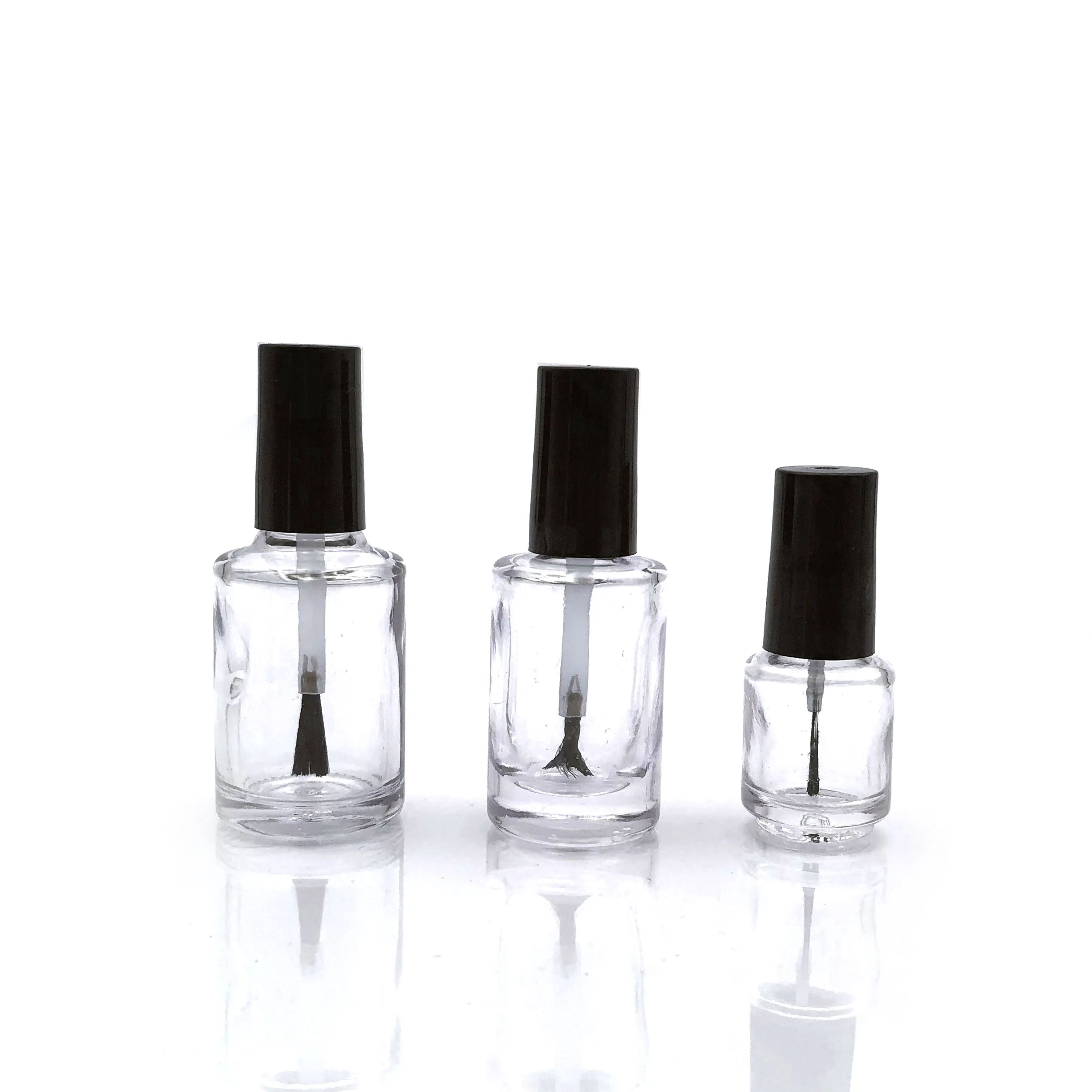10 15ml bulk empty uv gel square round nail polish glass bottles with brush 5ml wholesale