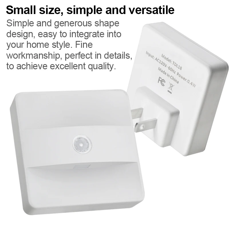 US Plug in Wall Socket  Motion Sensor Night Light AC160V 0.4W Automatically Light on PIR Motion detector Light