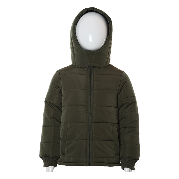 High quality army Green windproof winter coat kid boy puffer down jacket for children