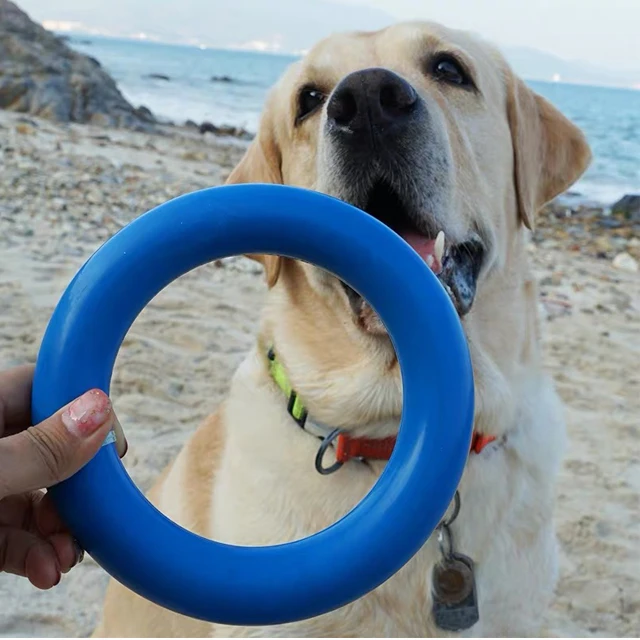 15cm indestrructable durable chew dog rubber ring dog toy