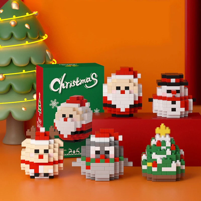 Factory Wholesale Christmas Set Diy Assembled Building Blocks Toy For Kid 3D Puzzle Play Christmas Gift Toy Blocks
