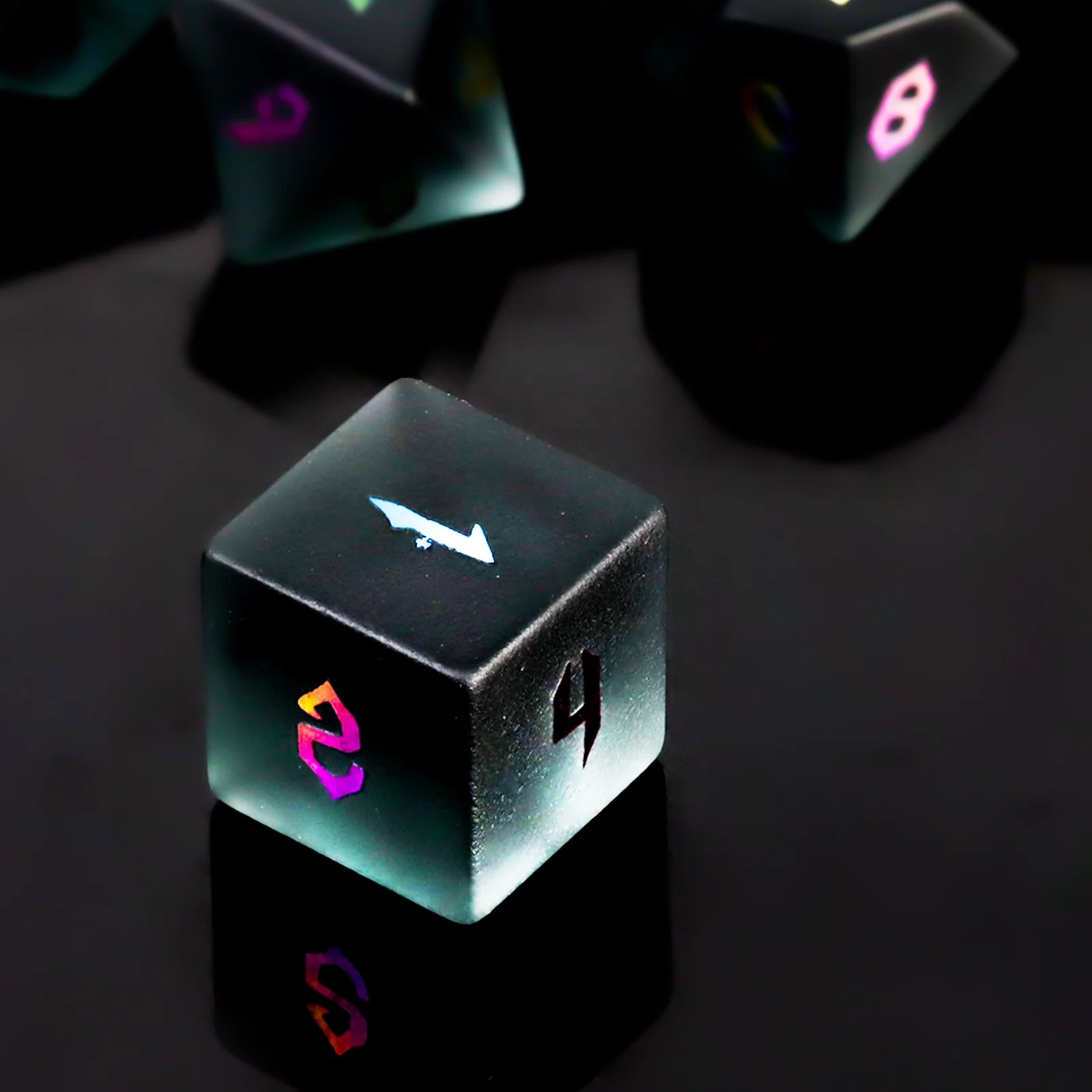 DND Dice Manufacturing Frosted Clear RPG Dice Grey Gemstone Dice for Dungeons and Dragons