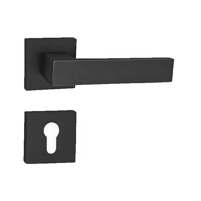 2024 hot Square door knob Gold Brass Black White Grey mortise interior Factory Customized Zinc Lever handle Door Lock Handle set