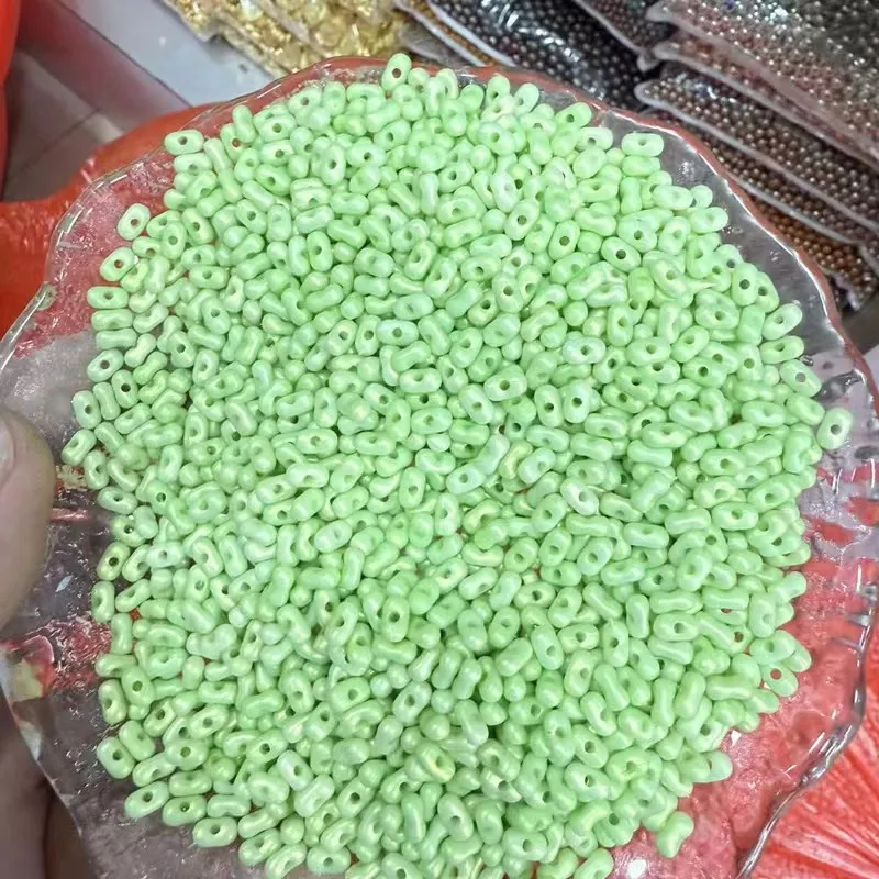 DIY candy 3*6mm transparent frosted gold powder peanut shape acrylic seed beads for jewelry making accessories wholesale DIY